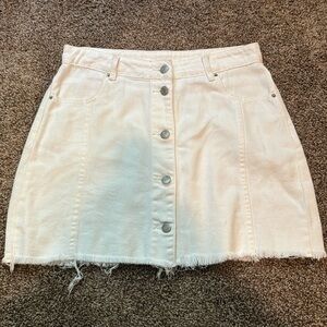 Women’s white denim mini skirt